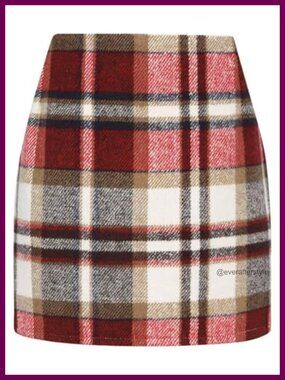 High Waisted Plaid Mini Skirt Bodycon Slim Fit